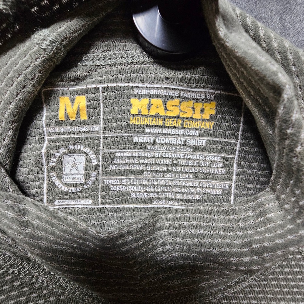 Massif Army Combat Shirt ACS Men Medium Digital ACU Camo Flame Resistant NEW